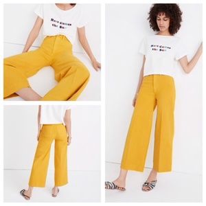 EUC Madewell Emmett Wide-Leg Crop Pants in Gold